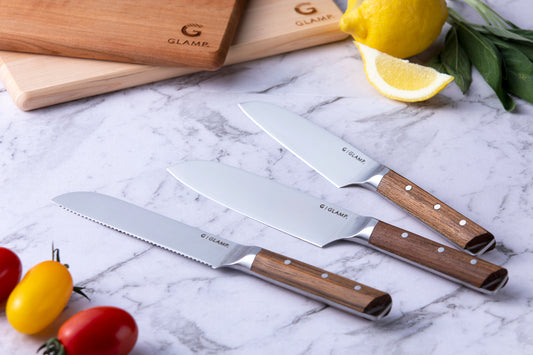3本セット コンパクトナイフ(三徳ナイフ+ペティナイフ+パン切りナイフ)|GLAMP. グランプ