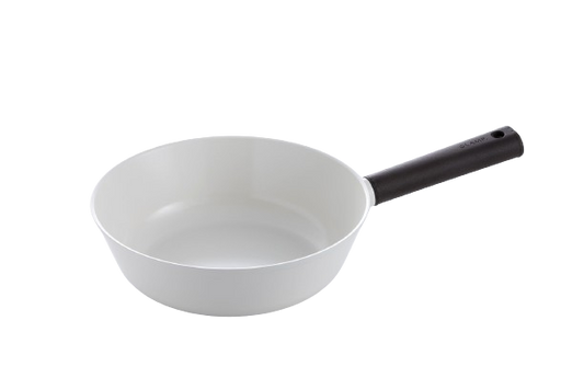 セラミックフライパン 深型24cm ブラック ホワイト 焦げ付き防止 全面5層セラミックコーティング PFOAフリー GLAMP. グランプ