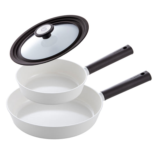 セラミックフライパン 3点セット 20cm 26cm 兼用フタ(22/24/26cm対応) IH&ガス火 対応 GLAMP. グランプ