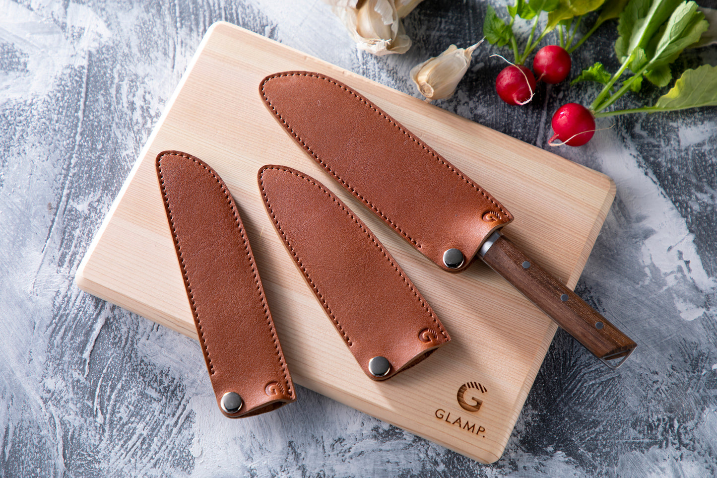 Cowhide knife cover for Santoku knife GL-GSAK-13｜GLAMP.