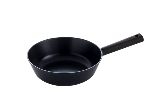 Ceramic frying pan, deep type 24cm, black, white, non-stick, 5-layer ceramic coating on all sides, PFOA-free, GLAMP.