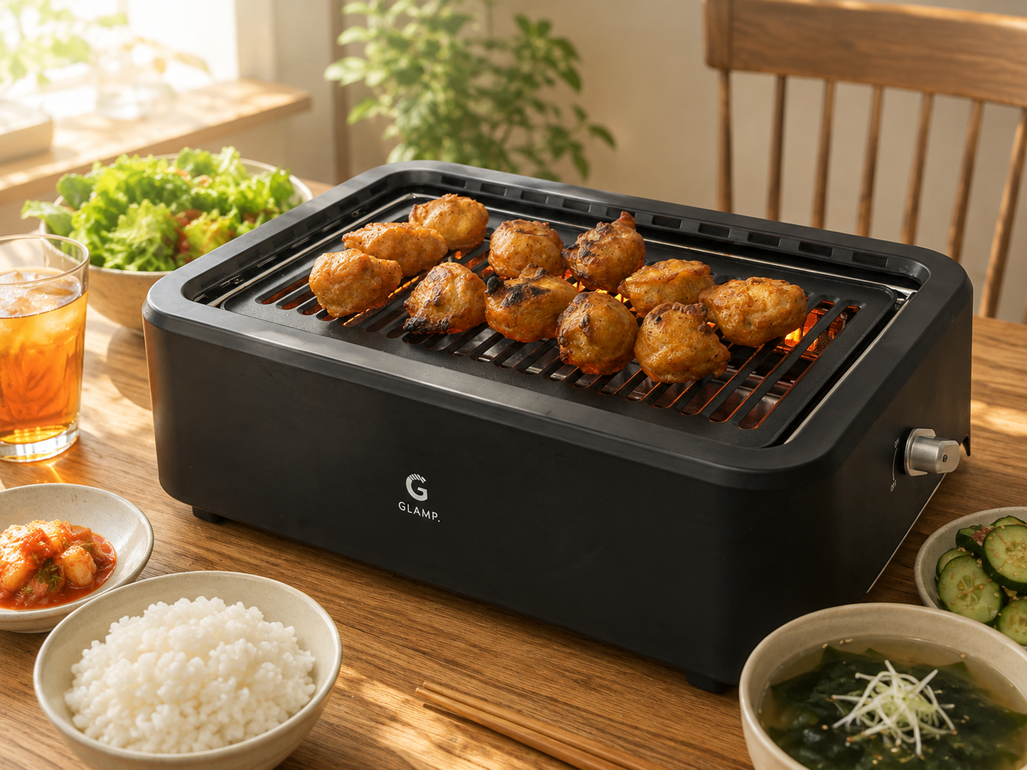 GLAMP. ULTRA-LOW SMOKE GRILL